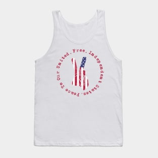 Celebrate July Fourth USA Peace Gifts Tank Top